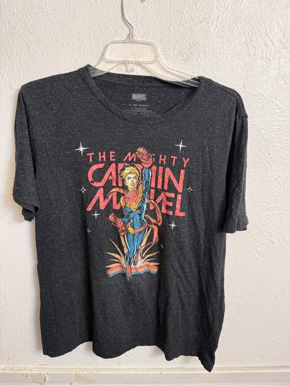 Marvel Captain Marvel Graphic Tee - Black with Red and Yellow Print
